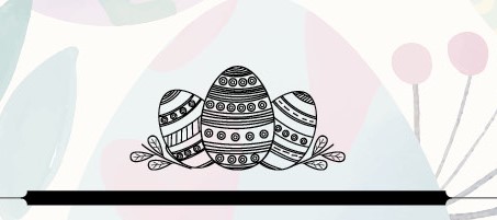 Rysunek pisanek Wielkanocnych na kremowym tle.